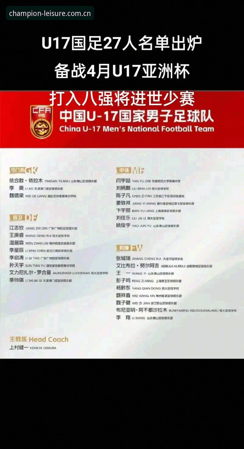 U17世界杯抽签结果揭晓，冠军娱乐平台带您直击中国国少队最新动态